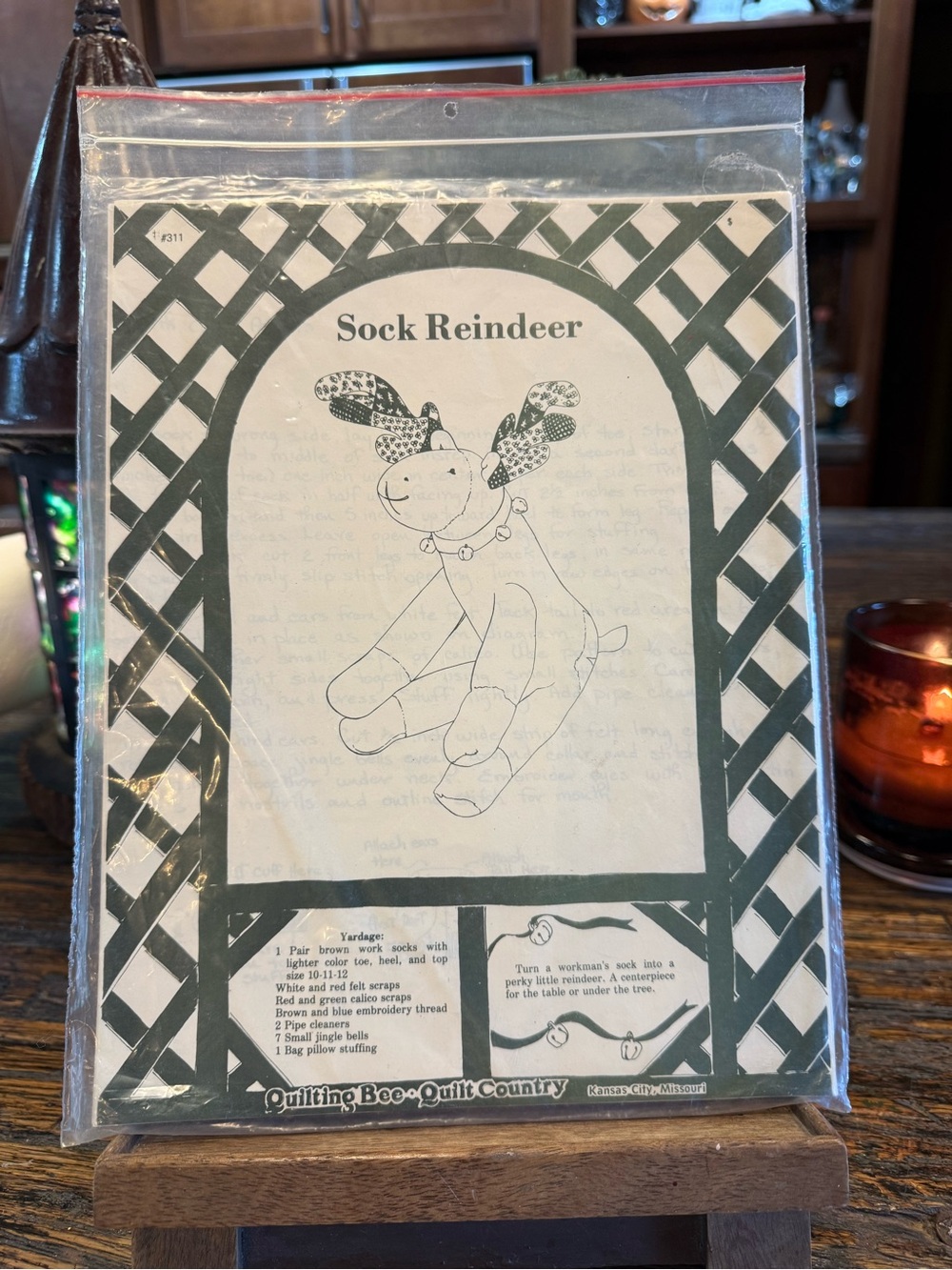 Sock Reindeer Sewing Pattern Quilting Bee Vintage